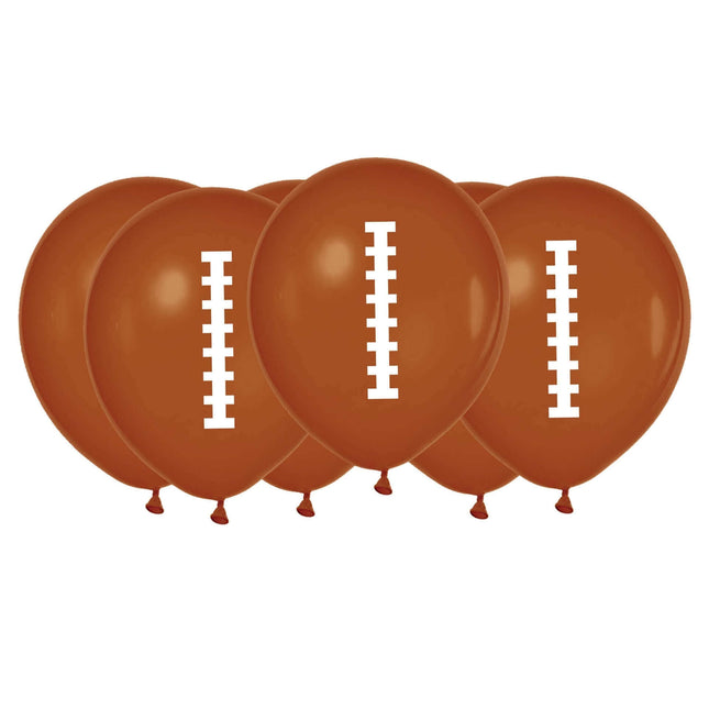 Football Latex Balloons (6ct) - SKU:110547 - UPC:192937007693 - Party Expo