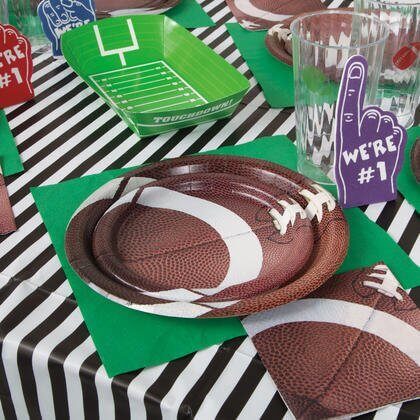 Football Party Round 7" Plate - SKU:48744 - UPC:011179487448 - Party Expo