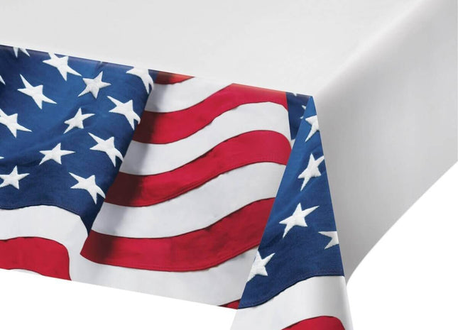 Freedoms Flag Plastic Tablecloth - SKU:327200 - UPC:039938448264 - Party Expo