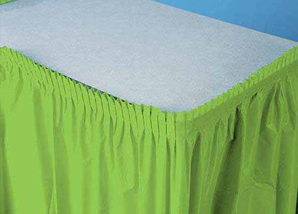 Fresh Lime Plastic Table Skirt - SKU:743123 - UPC:073525813592 - Party Expo