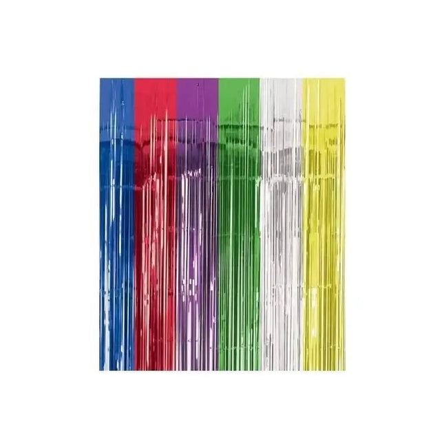 Fringe Foil Door Curtain - Multicolor - SKU:242000.9 - UPC:048419602224 - Party Expo