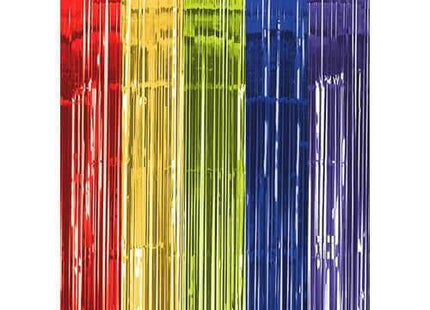 Fringe Foil Door Curtain - Multicolor - SKU:242000.9 - UPC:048419602224 - Party Expo