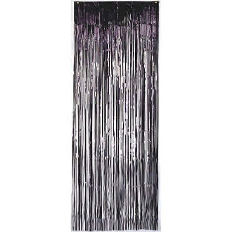 Fringed Doorway Curtain - Black - SKU:24200.1 - UPC:048419576808 - Party Expo