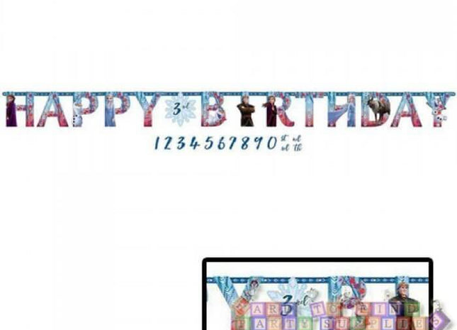 Frozen 2 Jumbo Letter Banner - SKU:122087 - UPC:192937085561 - Party Expo