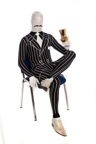Gangster Adult Morphsuit - Large - SKU:78-0010L - UPC:816804013937 - Party Expo