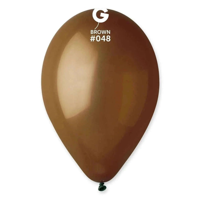 Gemar - 12" Brown Latex Balloons #048 (50pcs) - SKU:114805 - UPC:8021886114805 - Party Expo