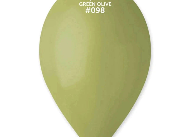 Gemar - 12" Green Olive Latex Balloons #098 (50pcs) - SKU:119800 - UPC:8021886119800 - Party Expo