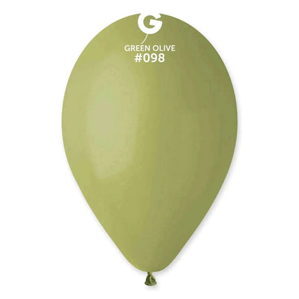 Gemar - 12" Green Olive Latex Balloons #098 (50pcs) - SKU:119800 - UPC:8021886119800 - Party Expo