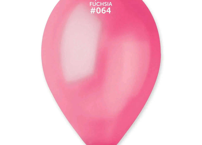 Gemar - 12" Metal Fuchsia Metallic Latex Balloons #064 (50pcs) - SKU:#064 - UPC:8021886116403 - Party Expo