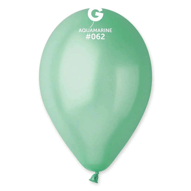 Gemar - 12" Metallic Aquamarine Latex Balloons #062 (50pcs) - SKU:#062 - UPC:8021886116205 - Party Expo
