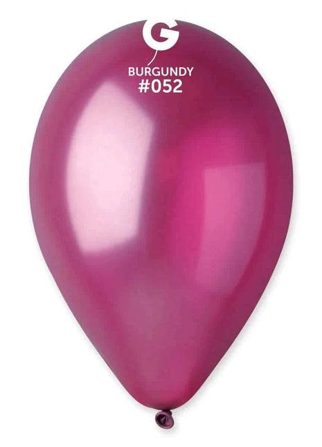 Gemar - 12" Metallic Burgundy Latex Balloons #052 (50pcs) - SKU:115208 - UPC:8021886115208 - Party Expo