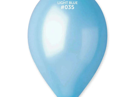 Gemar - 12" Metallic Light Blue Latex Balloons #035 (50pcs) - SKU:113501 - UPC:8021886113501 - Party Expo