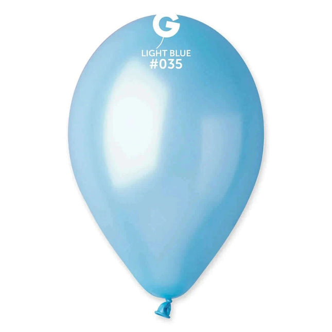 Gemar - 12" Metallic Light Blue Latex Balloons #035 (50pcs) - SKU:113501 - UPC:8021886113501 - Party Expo