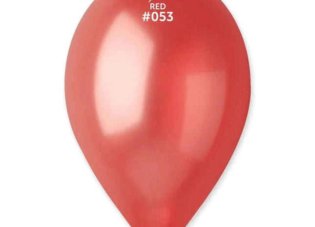 Gemar - 12" Metallic Red Latex Balloons #053 (50pcs) - SKU:115307 - UPC:8021886115307 - Party Expo