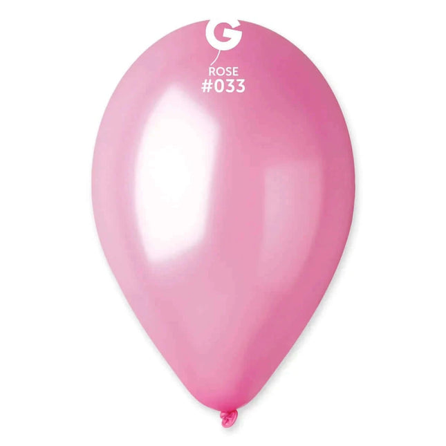 Gemar - 12" Metallic Rose Latex Balloons #033 (50pcs) - SKU:113303 - UPC:8021886113303 - Party Expo