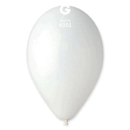 Gemar - 12" White Latex Balloons #001 (50pcs) - SKU:110104 - UPC:8021886110104 - Party Expo