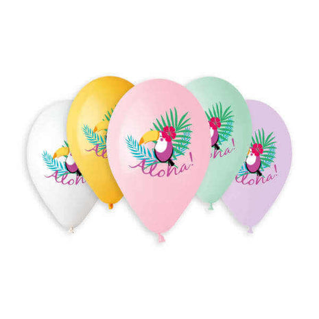 Gemar - 13" Aloha Toucan Assorted Colors Latex Balloons #786 (50pcs) - SKU:#786 - UPC:8021886925135 - Party Expo