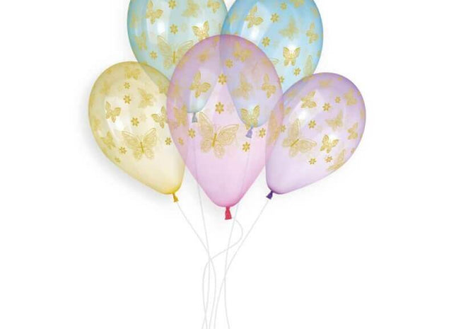 Gemar - 13' Golden Butterfly Assorted Latex Balloons #1058 (50pcs) - SKU:941173 - UPC:8021886941173 - Party Expo