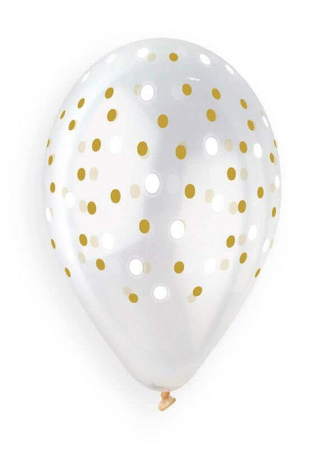 Gemar - 13' Golden Dots Crystal Latex Balloons #1037 (50pcs) - SKU:940572 - UPC:8021886940572 - Party Expo