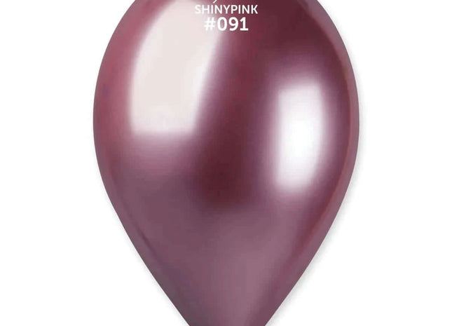 Gemar - 13" Shiny Pink Latex Balloons #091 (25pcs) - SKU:129151 - UPC:8021886129151 - Party Expo