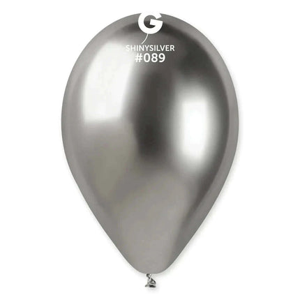 Gemar - 13" Shiny Silver Latex Balloons #089 (25pcs) - SKU:128956 - UPC:8021886128956 - Party Expo