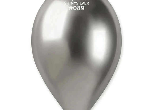 Gemar - 13" Shiny Silver Latex Balloons #089 (25pcs) - SKU:128956 - UPC:8021886128956 - Party Expo
