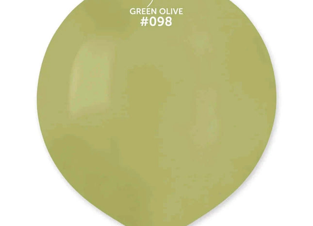 Gemar - 19" Green Olive Latex Balloons #098 (25pcs) - SKU:159851 - UPC:8021886159851 - Party Expo