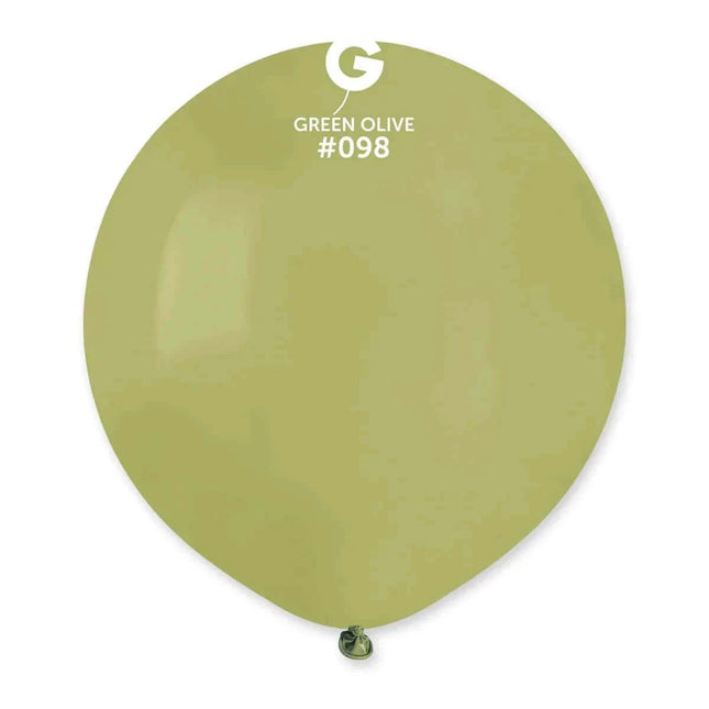 Gemar - 19" Green Olive Latex Balloons #098 (25pcs) - SKU:159851 - UPC:8021886159851 - Party Expo