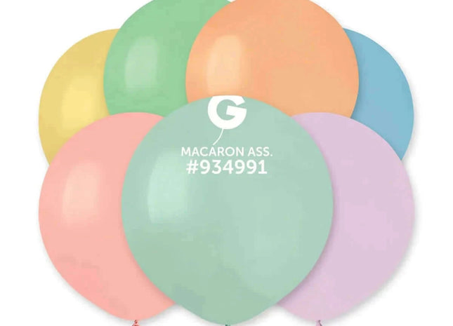Gemar - 19' Macaron Assorted Latex Balloons #934991 (25pcs) - SKU:934991 - UPC:8021886934991 - Party Expo