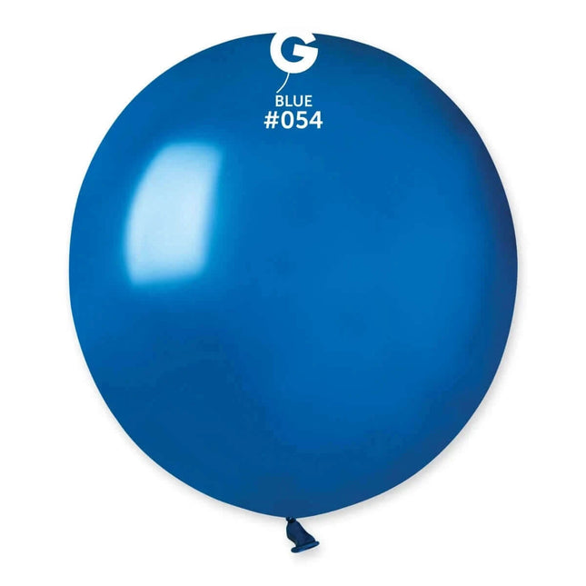 Gemar - 19" Metallic Blue Latex Balloons #054 (25pcs) - SKU:155457 - UPC:8021886155457 - Party Expo