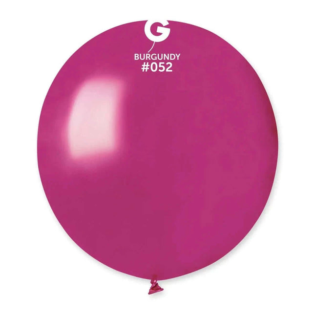 Gemar - 19" Metallic Burgundy Latex Balloons #052 (25pcs) - SKU:155259 - UPC:8021886155259 - Party Expo