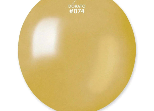 Gemar - 19" Metallic Dorato Latex Balloons #074 (25pcs) - SKU:157451 - UPC:8021886157451 - Party Expo