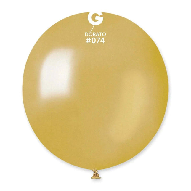 Gemar - 19" Metallic Dorato Latex Balloons #074 (25pcs) - SKU:157451 - UPC:8021886157451 - Party Expo