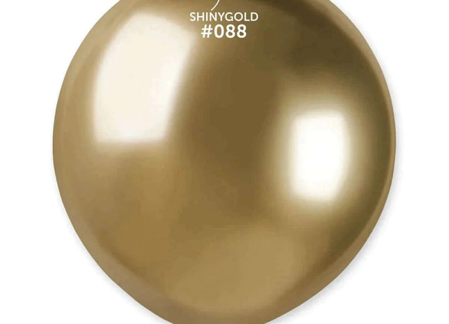 Gemar - 19" Shiny Gold Latex Balloons #088 (25pcs) - SKU:158854 - UPC:8021886158854 - Party Expo