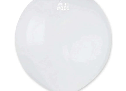 Gemar - 19" White Latex Balloons #001 (25pcs) - SKU:150155 - UPC:8021886150155 - Party Expo