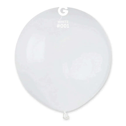Gemar - 19" White Latex Balloons #001 (25pcs) - SKU:150155 - UPC:8021886150155 - Party Expo