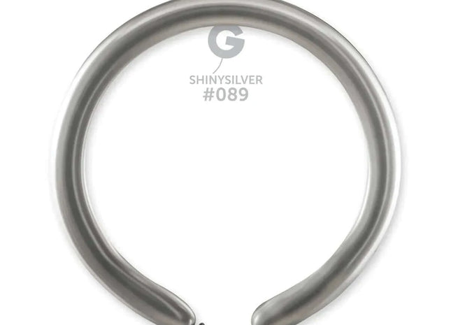 Gemar - 260 Shiny Silver Latex Balloons #089 (50pcs) - SKU:558906 - UPC:8021886558906 - Party Expo