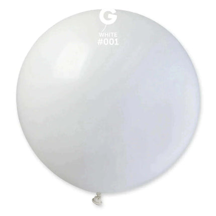 Gemar - 31" White Latex Balloons #001 (1pc) - Party Expo