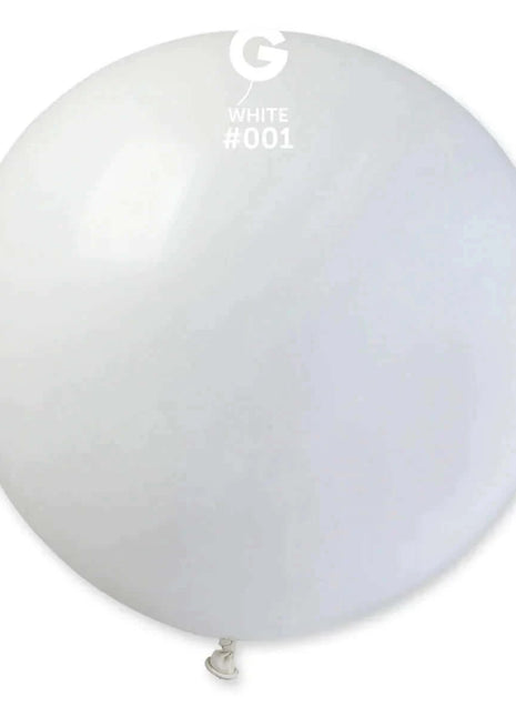 Gemar - 31" White Latex Balloons #001 (1pc) - SKU:329711 - UPC:8021886329711 - Party Expo