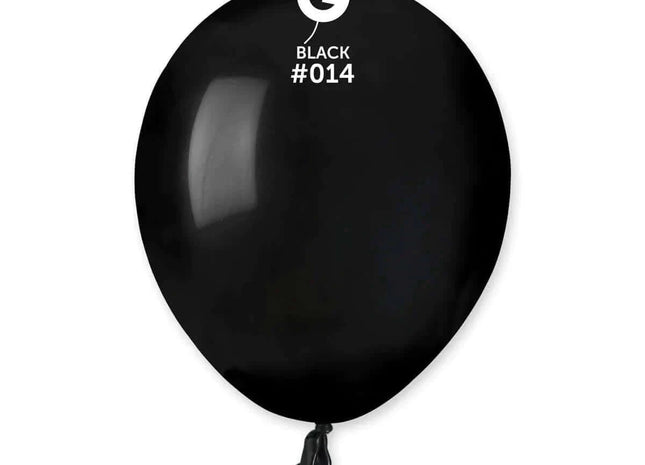 Gemar - 5" Black Latex Balloons #014 (100pcs) - SKU:051414 - UPC:8021886051414 - Party Expo