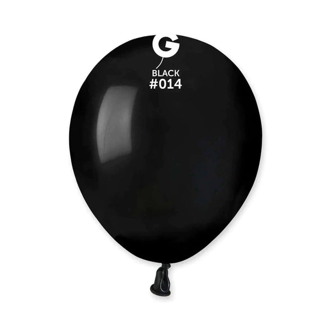 Gemar - 5" Black Latex Balloons #014 (100pcs) - SKU:051414 - UPC:8021886051414 - Party Expo