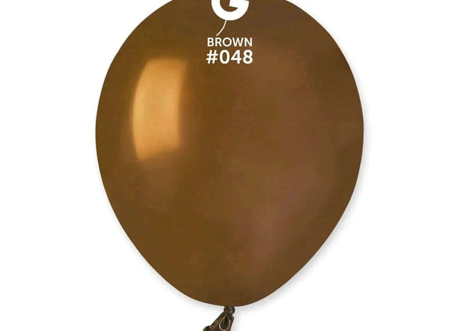 Gemar - 5" Brown Latex Balloons #048 (100pcs) - SKU:054811 - UPC:8021886054811 - Party Expo