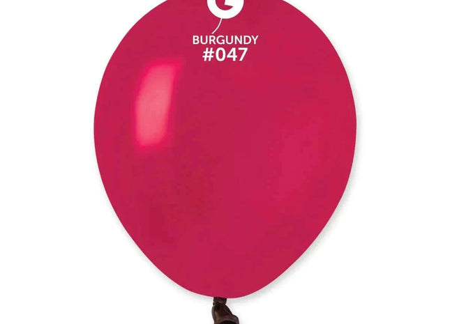 Gemar - 5" Burgundy Latex Balloons #047 (100pcs) - SKU:054712 - UPC:8021886054712 - Party Expo