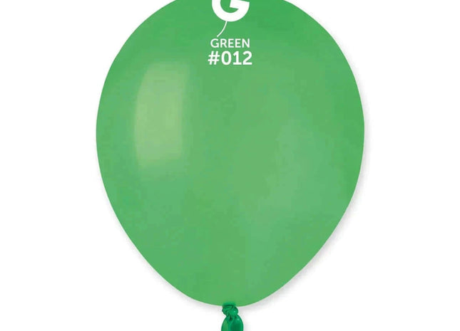 Gemar - 5" Green Latex Balloons #012 (100pcs) - SKU:051216 - UPC:8021886051216 - Party Expo