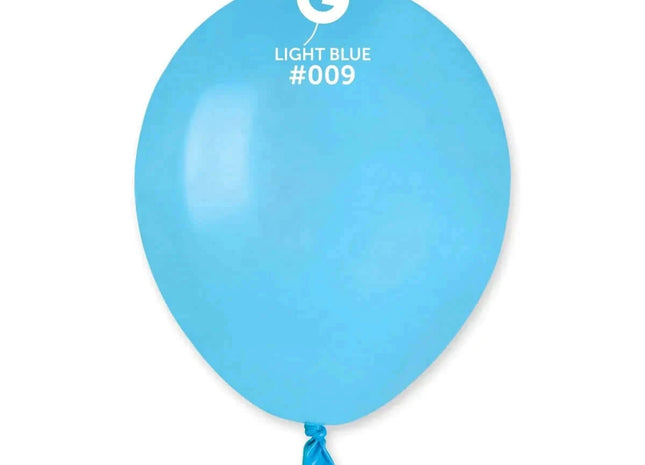 Gemar - 5" Light Blue Latex Balloons #009 (100pcs) - SKU:050912 - UPC:8021886050912 - Party Expo