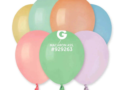 Gemar - 5" Macaron Assortment Latex Balloons #929263 (100pcs) - SKU:929263 - UPC:8021886929263 - Party Expo