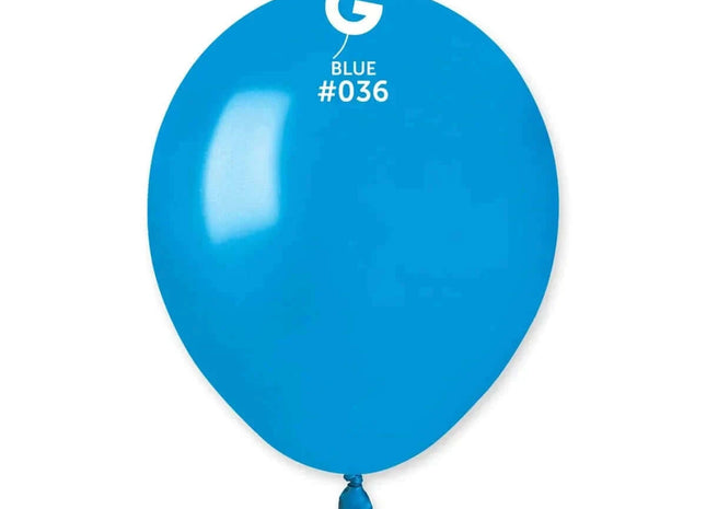 Gemar - 5" Metallic Blue Latex Balloons #036 (100pcs) - SKU:05316 - UPC:8021886053616 - Party Expo