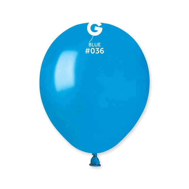 Gemar - 5" Metallic Blue Latex Balloons #036 (100pcs) - SKU:05316 - UPC:8021886053616 - Party Expo