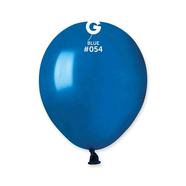 Gemar - 5" Metallic Blue Latex Balloons #054 (100pcs) - SKU:055412 - UPC:8021886055412 - Party Expo