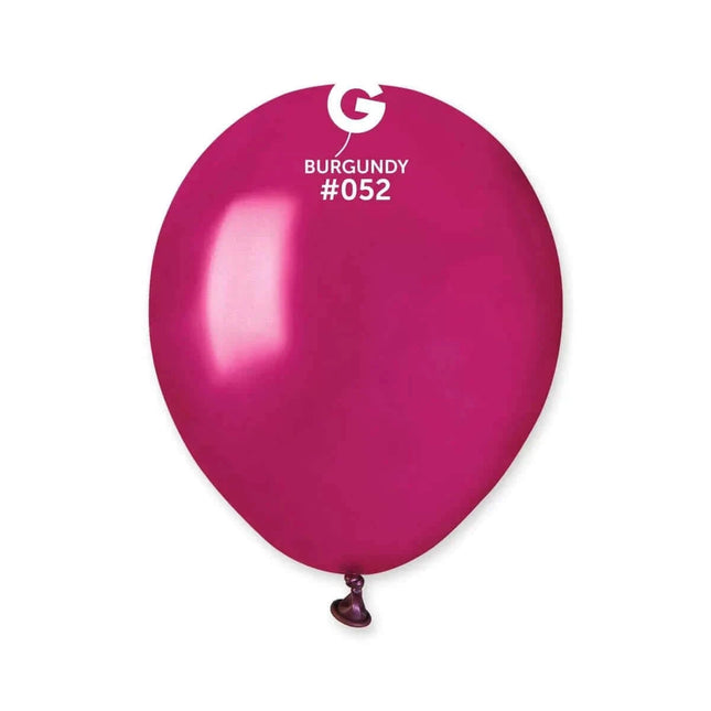 Gemar - 5" Metallic Burgundy Latex Balloons #052 (100pcs) - SKU: - UPC:8021886055214 - Party Expo
